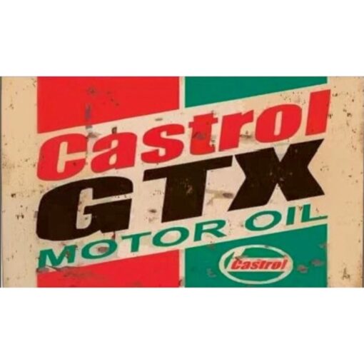 Castrol 2 Embossed Tin Sign