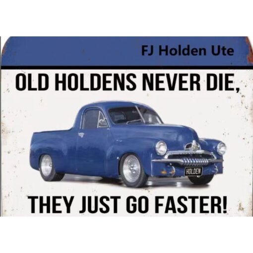 FJ Holden Ute Blue Flat Sign