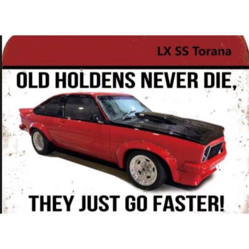 Torana LX SS Red Flat Tin Sign