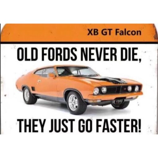 XB GT Falcon Orange Flat Tin Sign