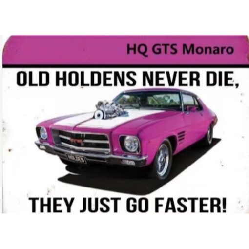 HQ GTS Monaro Purple Flat Tin Sign