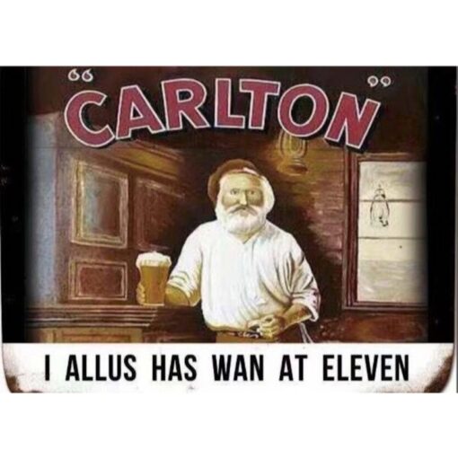 Carlton Flat Tin Sign