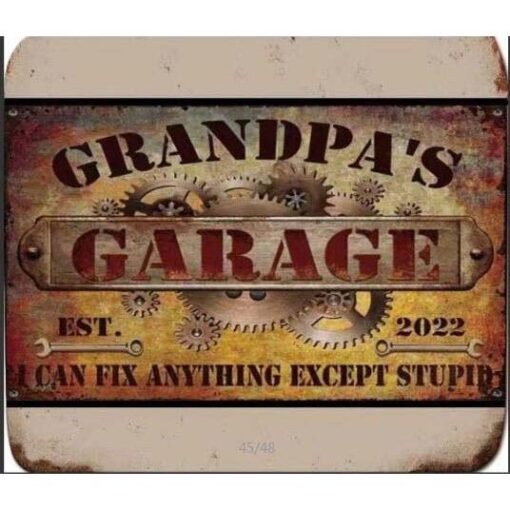 Grandpa's Garage Flat Sign